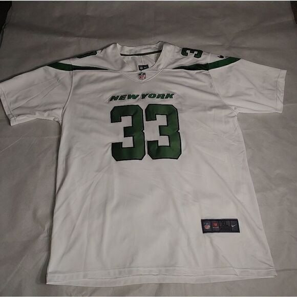 Jersey New York jets men's adams #33 white/green on field size XL - Picture 1 of 8